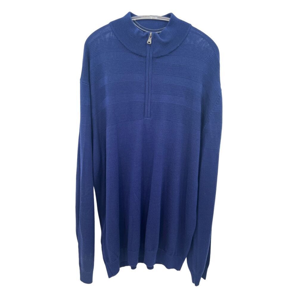 Cutterbuck sweater zip up navy blue size size XLT /TGL wool